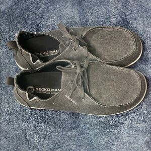 Gecko Man Walk Hero Arch Support Navy Canvas Slip On Boat Loafers Size 10